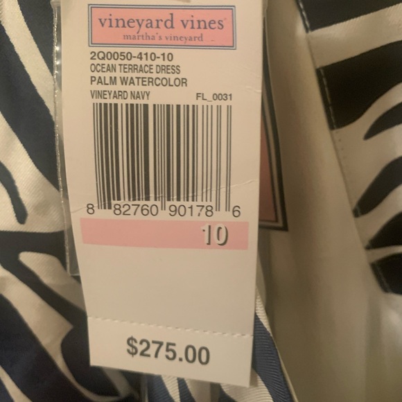 NWT Vineyard Vines Palm watercolor dress navy - Picture 2 of 2